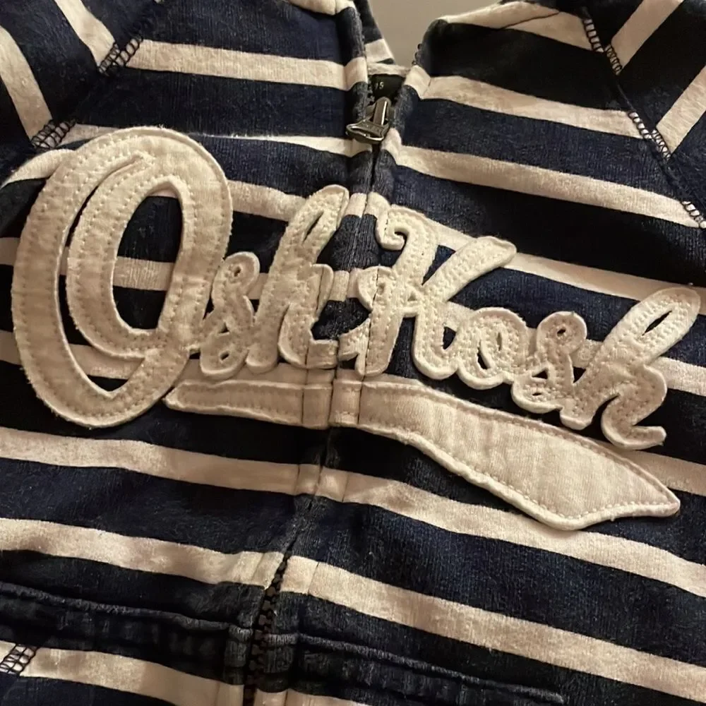 Osh kosh striped zip up sweater